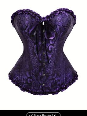 Purple Lace XL Brocade Corset Top - New